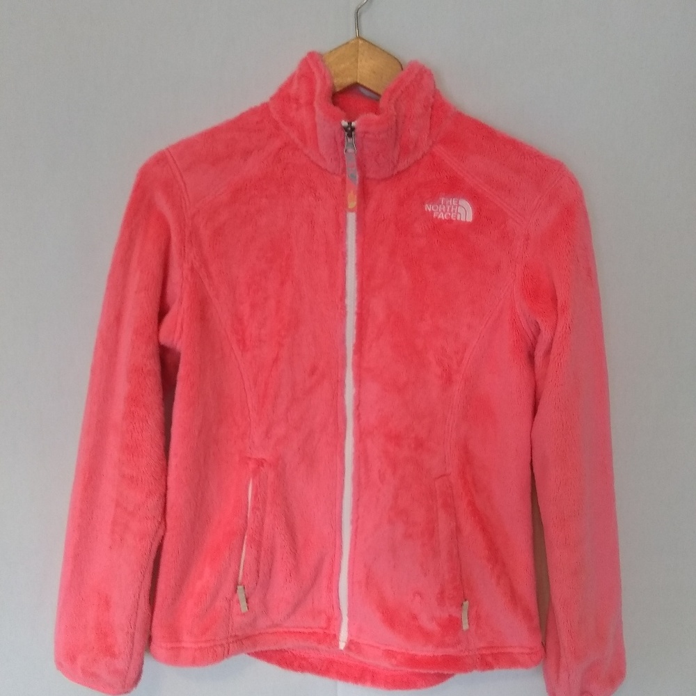 The North Face Pink Fuzzy Faux Fur Zip Jacket Coat